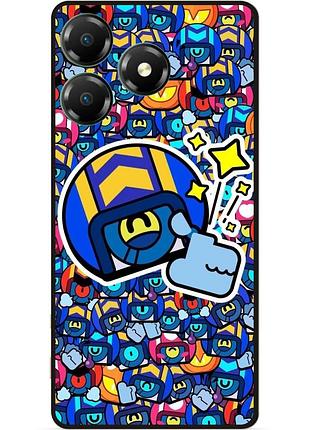 Силиконовый бампер чехол для zte blade a36 стикеры бравл стю brawl