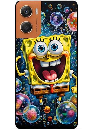 Силиконовый бампер чехол для motorola moto g06 с картинкой губка боб sponge bob