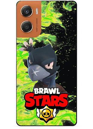 Чехол силиконовый бампер для motorola moto g06 с героем бравл ворон brawl