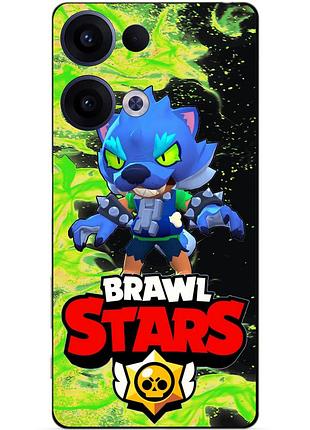 Силіконовий бампер чохол для oppo reno 13 з героєм бравл леон обертень brawl