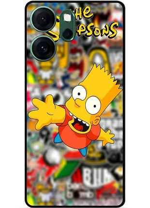 Чехол силиконовый бампер для oppo reno 14fs с рисунком симпсоны simpsons бард