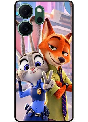 Силиконовый чехол бампер для oppo reno 14f зверополис джуди