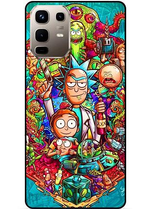 Чехол силиконовый бампер для infinix note 50 (x6858) с рисунком rick and morty рик и морти