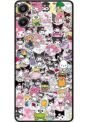 Чехол силиконовый бампер для samsung a07 с рисунком kuromi куроми