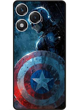 Силіконовий бампер чохол для huawei honor 400 lite з малюнком капитан америка marvel captain america