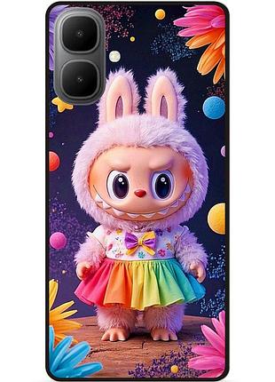Силиконовый бампер чехол для infinix smart 10 с картинкой labubu лабубу