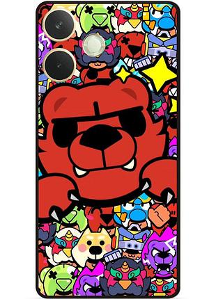 Силіконовий чохол бампер для oppo a5 pro стікери бравл нита brawl