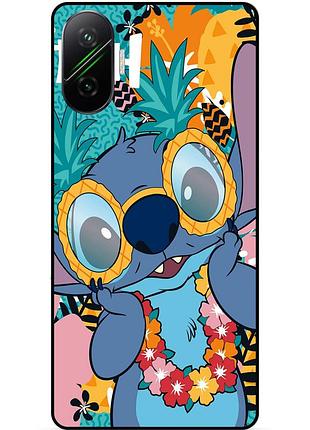 Силиконовый бампер чехол для xiaomi poco f7 с рисунком стич stitch