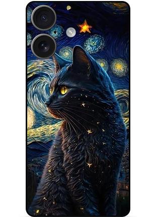 Силіконовий бампер чохол для huawei honor 400 з малюнком кішка ван гог зіркова ніч