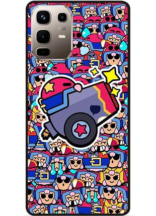 Силиконовый бампер чехол для infinix note 50 pro (x6855) стикеры бравл бонни brawl