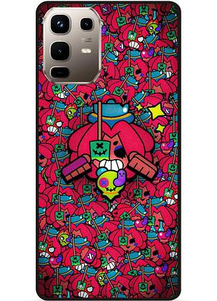 Силиконовый бампер чехол для infinix note 50 pro (x6855) стикеры бравл джуджу brawl