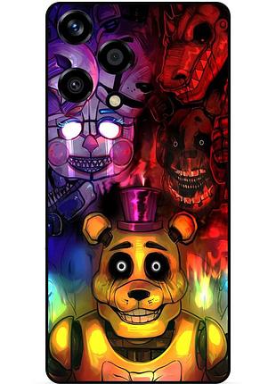 Чехол силиконовый бампер для huawei honor 200 lite с рисунком фредди freddy аниматроники