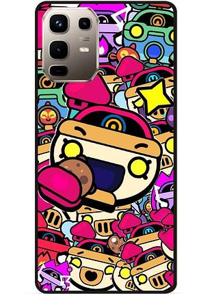 Силиконовый бампер чехол для infinix note 50 pro (x6855) стикеры бравл перл brawl