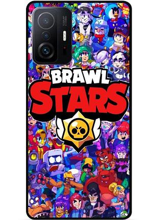 Силиконовый чехол для xiaomi 11t pro с картинкой бравл силовая лига нокаут brawl леон ворон
