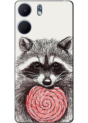 Чехол силиконовый бампер для oppo a5x с рисунком енот