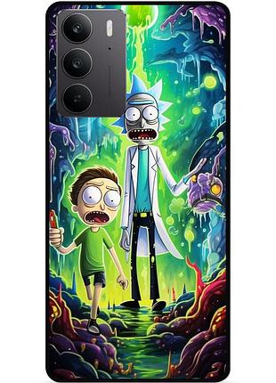 Силиконовый чехол бампер для realme c71 / c75 с рисунком рик и морти rick and morty