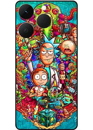 Чехол силиконовый бампер для realme 15t с рисунком rick and morty рик и морти