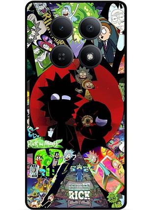 Силиконовый чехол бампер для xiaomi redmi note 15 5g с рисунком rick and morty рик и морти