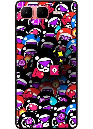 Силіконовий чохол бампер для infinix smart 10 plus стікери бравл мипл brawl