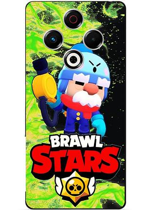 Чехол силиконовый бампер для tecno spark 30 (kl6) с героем бравл гэйл brawl