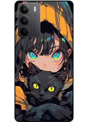 Силіконовий бампер чохол для realme c71 / c75 з малюнком котик аніме