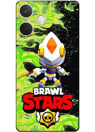 Силіконовий бампер чохол для oppo a5 pro з героєм бравл леон меха сияющий brawl