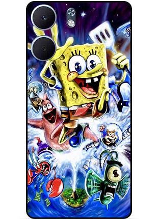Силиконовый чехол бампер для oppo a5x с картинкой губка боб sponge bob