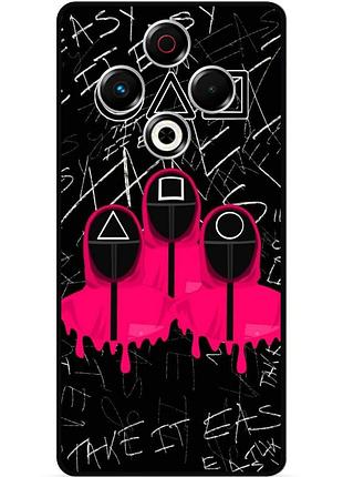 Силіконовий чохол бампер для tecno spark 30 (kl6) з малюнком гра в кальмара