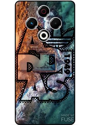 Чехол силиконовый бампер для tecno spark 30 (kl6) с картинкой adidas адидас