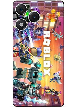 Силиконовый бампер чехол для huawei honor 400 lite с картинкой роблокс roblox