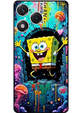 Силиконовый чехол бампер для huawei honor 400 lite с картинкой sponge bob губка боб