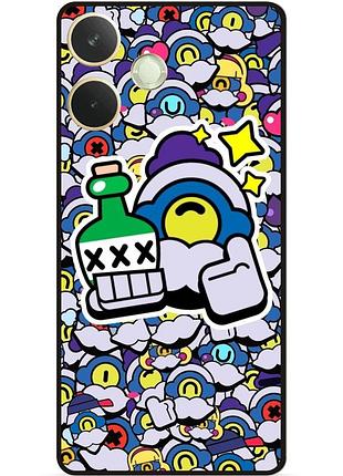 Силиконовый бампер чехол для oppo a5 pro стикеры бравл барли brawl