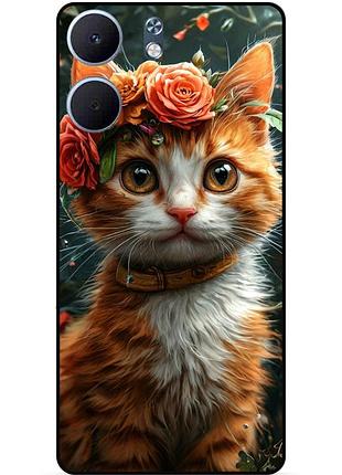 Чехол силиконовый бампер для oppo a5x с рисунком котенок