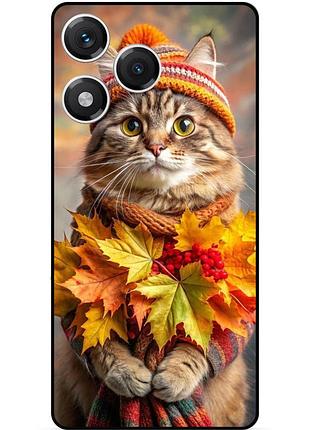 Силіконовий бампер чохол для huawei honor 400 lite з малюнком кішка восени