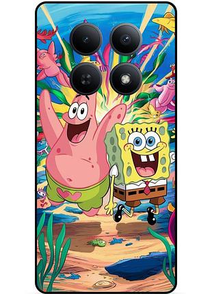 Силиконовый бампер чехол для xiaomi redmi note 15 5g с картинкой sponge bob губка боб