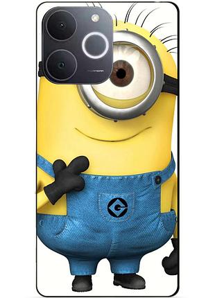 Силиконовый бампер чехол для realme note 70 с рисунком миньон кевин minion