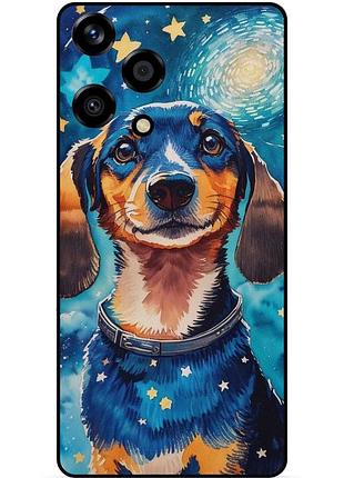 Силиконовый бампер чехол для huawei honor 200 lite с рисунком пес ван гог звездная ночь