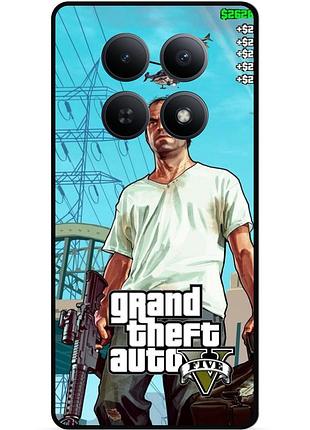 Силиконовый чехол бампер для xiaomi redmi note 15 5g с рисунком gta гта