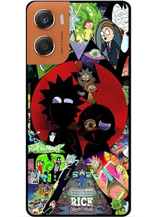 Силиконовый чехол бампер для motorola moto g06 с рисунком rick and morty рик и морти