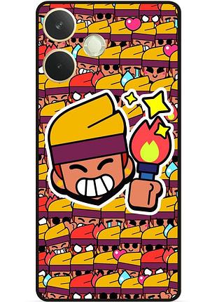 Силиконовый бампер чехол для oppo a5 pro стикеры бравл амбер brawl