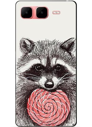 Чехол силиконовый бампер для infinix smart 10 plus с рисунком енот