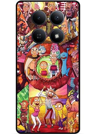 Силиконовый чехол бампер для xiaomi redmi note 15 5g с картинкой rick and morty рик и морти