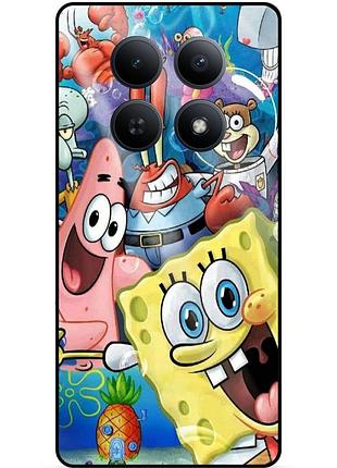 Силиконовый бампер чехол для xiaomi redmi note 15 pro plus 5g с рисунком губка боб sponge bob