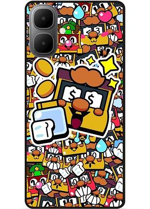 Силиконовый бампер чехол для infinix smart 10 стикеры бравл грифф brawl