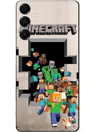 Чехол силиконовый бампер для samsung a17 с картинкой minecraft майнкрафт
