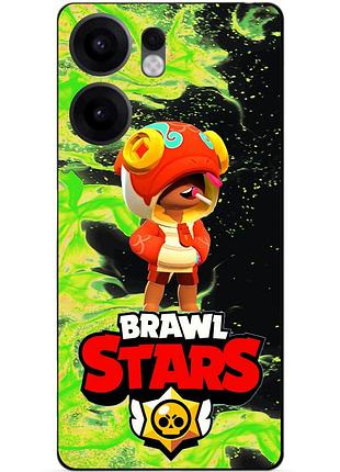 Силіконовий бампер чохол для oppo reno 13fs з героєм бравл леон удачливый brawl