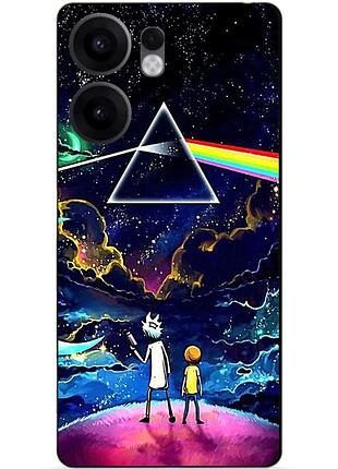 Силиконовый бампер чехол для oppo reno 13fs с рисунком рик и морти rick and morty