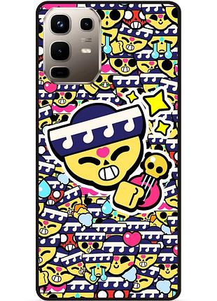 Силиконовый бампер чехол для infinix note 50 pro (x6855) стикеры бравл поко brawl