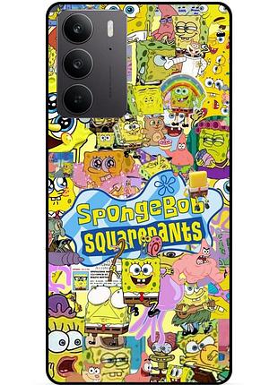 Силиконовый чехол бампер для realme c71 / c75 с рисунком sponge bob губка боб