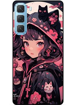 Силіконовий бампер чохол для infinix hot 60i (x6728) з малюнком котики аніме